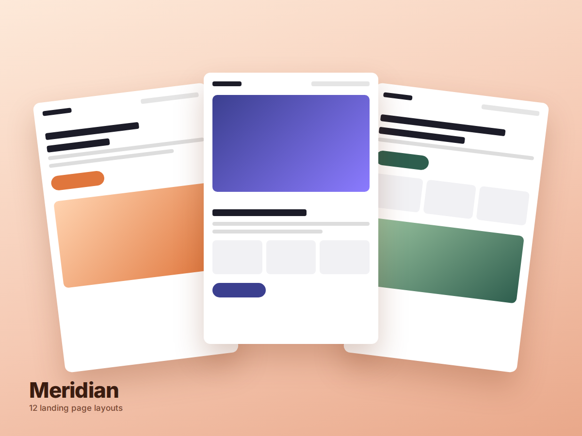 Meridian landing page layouts